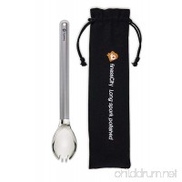 Longest Titanium Long Handle Spork with Polished Bowl 9.65 inch/ 245mm Long Spork Extra Strong Ultra Lightweight Titanium Spork for Home / Travel / Camping Spork Comes with Waterproof Cloth Case - B073R41XLX