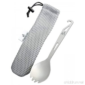 The Camping Cave Titanium Camping Spork Utensil With Spoon Fork & Bottle Opener - Ultra light for Hiking Bushcraft Fishing and Walking. - B071243JCF