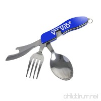 VViViD Stainless Steel Camping Flatware Folding Compact Utensil Multi-Tool - B06Y2665Z6