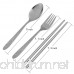 Yamix 2Pack 3Pcs Stainless Steel Portable Tableware Dinnerware Travel Camping Cutlery Fork Spoon Chopsticks Set - B01ET36PK2