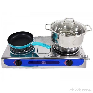 Double Head Propane Gas Burner Portable Camping Outdoor Stove Camping Stainless - B01I270AV6