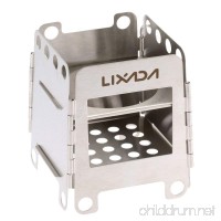 Lixada Camping Stove  Portable Stainless Steel Lightweight Folding Wood Stove Pocket Stove Outdoor Camping Cooking Picnic Backpacking Stove - B01DY700HI