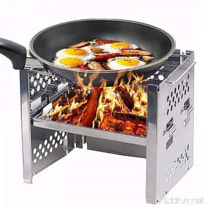 Unigear Wood Burning Camp Stoves Picnic BBQ Cooker/Potable Folding Stainless Steel Backpacking Stove - B072KGL1H1