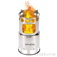 VINIDA Wood Burning Camping Stove - Updated Collapsible Lightweight Survival Backpacking Stove for Camping Hiking Climbing and Fishing - B078JVQ3FY