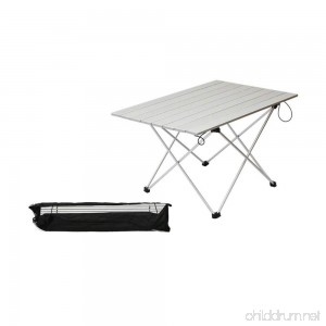 ASDOMO Portable Camping Tables with Aluminum Table Top Hard-Topped Folding Table in a Bag for Picnic Camp Beach Boat and Easy to Clean - B073P7P5PB