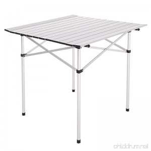 Gracelove Portable Aluminum Roll Up Table Folding Camping Outdoor Picnic Table Garden Yard - B01J1MNMKW