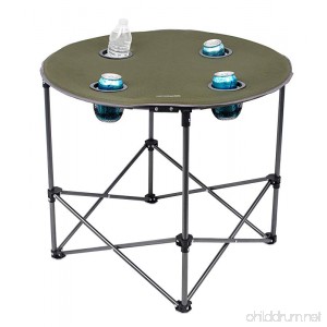 Internet’s Best Camping Folding Table | 4 Cup Holders | Outdoor | Quad | Carrying Bag | Lightweight - B0725XW7MG