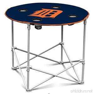 Logo Round Dining Table Detroit Tigers Blue Camping Picnic Round Patio Table - B07D1FV1JZ