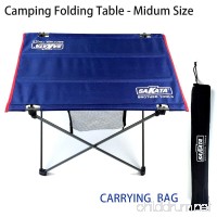 SAKATA Portable Folding Camping Table  Lightweight with Carrying Bag  Outdoor Folding Aluminum Camping Picnic Table  Perfect for Outdoor Watch World Cup Hiking Picnic Fishing Travel BBQ (Blue) - B07D2JNTKL