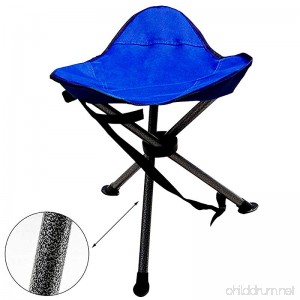 Camping Portable Folding Tripod Stool Outdoor Military Stool Chair Lightweight New Design for Fishing Travel Hiking Home Garden Beach including Bag and Shoulder Strap Blue 2 yrs warranty - B071CPT2Q2
