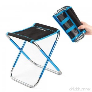 KOBWA Lightweight Folding Stool Oxford Outdoor Folding Stool Chair for Camping Fishing Beach Travel with Portable Bag - B07FSVPJ94
