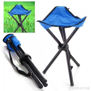 Outdoor Hiking Fishing Lawn Portable Pocket Folding Chair with 3 Legs Stool Blue - B00I9BPEQW