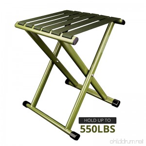 TRIPLE TREE Portable Folding Stool Heavy Duty Outdoor Folding Chair Hold Up To 550 LBS 1 Pack Unfold Size: 11.9x10.9 x 14.4 inch (LxWxH) - B07DLQ32TB