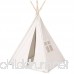 Best Choice Products 6ft Teepee Play Tent Kids Indian Canvas Playhouse Sleeping Dome w/ Carrying Bag - White - B01I4C2V48