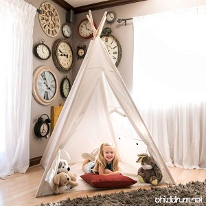 Best Choice Products 6ft Teepee Play Tent Kids Indian Canvas Playhouse Sleeping Dome w/ Carrying Bag - White - B01I4C2V48
