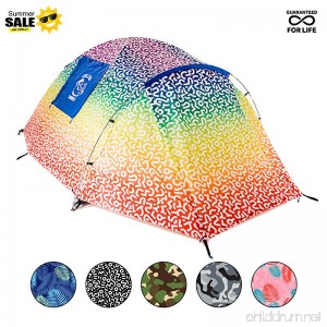Chillbo CABBINS Best 2 Person Tent with Cool Patterns PERFECT SUMMER CAMPING GEAR GIFT for Backpacking Car Camping Music Festivals Best Camping Tents for Family 2 or 3 Man Tent - B06XYXCJKX