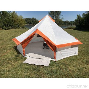 Fast and Easy to Set up Ozark Trail 8 Person Yurt Tent With Hanging Media Sleeve Table and Mud Mat Excellent Choice for Camping Family Outings Group Events Picnics or Music Festivals - B07BKZVV8K