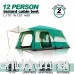 Newdora 12 People Straight Wall Cabin Tent 2 Room Waterproof Tent Camping Tent Professional Tent Backpacking Tent Easy Set Up UV Protection for Camping Festivals Beach Goers-L170 W120 H80 Green - B074QCCCVB