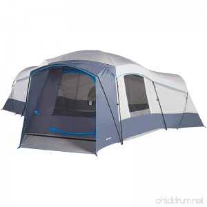 Spacious Family Sized 16-Person Weather Resistant Ozark Trail 23.5' x 18.5' Cabin Camping Tent Gray and Blue - B06WVHH7R2