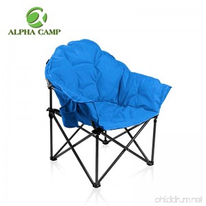 ALPHA CAMP Folding Oversized Padded Moon Saucer Chair with Cup Holder and Carry Bag - B078JHMYWR