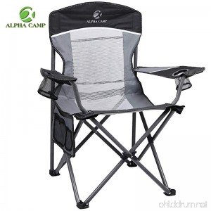 ALPHA CAMP Oversized Camping Chair Folding Portable Mesh Chair Support 350lbs - B07BRH9VWK