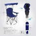 ALPHA CAMP Shade Canopy Chair Folding Camping Chair Support 350 LBS - Navy Blue - B0759JPGGZ