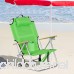 Outsunny Portable Folding Backpack Beach Camping Chair Outdoor Reclining Quad Chair Aluminum With Headrest & Storage - Green - B07BT4NF6H