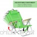 Outsunny Portable Folding Backpack Beach Camping Chair Outdoor Reclining Quad Chair Aluminum With Headrest & Storage - Green - B07BT4NF6H