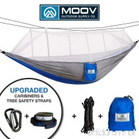 98" X 54" Reversible Parachute Hammock w/ Bug Net - Great for camping and hiking! 10FT Tree Straps  Mosquito Net  2x20FT Ropes and Carabiner's included | By MOOV Outdoor Supply Co. - B077ZTDHKS