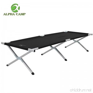 ALPHA CAMP Lightweight Camping Cots for Adults Oversize Folding Cot Bed Support 1000 LBS - B07C9ZDB4W