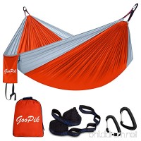 GooPik Double Camping Hammock With Hammock Tree Straps & Strong Carabiners-1000LB High Capacity Large Nylon Parachute Hommock for Backpacking Travel  Beach  Yard.126(L) x 78"(W) - B07CZH6PTQ