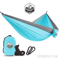 Greenlight Outdoor Camping Hammock - Portable Lightweight Parachute Hammock for Camping  Backpacking  Hiking  Travel  Beach  Yard - Steel Carabiners and Nylon Ropes Included  55" W x 108" L - B078ZFMLJR