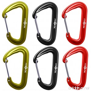 Raqpak Wiregate Carabiners Clips for Hammocks 2 4 6 8 pcs Sets Lightweight Strong Aluminum with Pouch - B01LMIUVWU