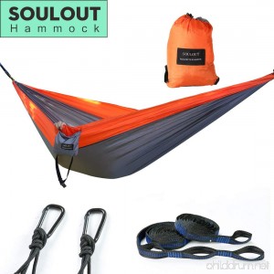 SOULOUT Double Camping Hammock - Lightweight Portable Parachute Nylon Hammocks for Backpacking Travel Beach Hiking Yard. - B07BXLDGDM