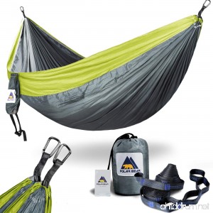 USA PolarBear Portable Lightweight Single & Double Camping Hammocks 120 (L) x 80(W) for Backpacking Travel Beach Hiking Yard Contain 2 x Tree Straps (120 L) & 2 x Carabiners for Easy Setup - B071Y76G9Q