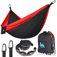Wingmarg Double Camping Hammock - Lightweight Nylon Portable Hammock Parachute Hammock and Ropes Included Straps & Steel Carabiners For Backpacking  Camping  Travel  Beach  Yard  125"(L) x 79"(W)(XL) - B07F85K8N3