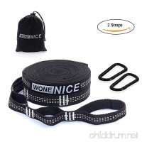WoneNice Hammock Straps with 2 Carabiners  20 ft Extra Long Tree Straps  40 + 2 Adjustable Loops  2000 LBS Combined Breaking Strength Tested - B071DK3V5B