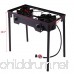 LAZYMOON Double Burner Gas Stove Cooking Stand Camping Patio Gas Grills - B074J72J43