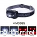 3-Pack Waterproof LED Headlamp (White and Red Lights) 4 Light Modes Lightweight Headlight for Running Hiking Hunting Fishing Camping - B076VQX2BC