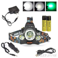 Boruit Headlamp with Green Light –Green Coyote Hog Hunting Light – Green Fishing Head Lamp- Rechargeable  Green Blacklight & Adjustable Perfect Headlights for Camping  Running Cycling  Caving - B01CHYR0L8