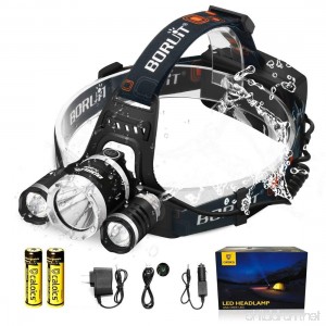 C CALOICS LED Headlamp Brightest and Best 6000 Lumens T6 Waterproof Headlight Headlamps with Rechargeable 18650 Batteries Hands-Free Flashlight for Night Fishing Running Hunting Reading Camping - B018K9LUK6