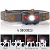 Headlamp LED Headlight 4 Mode Outdoor Flashlight Torch with Dimmable White Light Steady Red Light Adjustable and Water Resistant for Camping Hiking Walking Reading and More (3AAA Batteries Included) - B00XTYBD8M