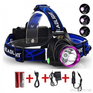Lightess Head Lamps Rechargeable Headlamp Flashlight Super-bright 2200 Lumens Waterproof Head Torch With 3 Modes XM-L T6 LED Powerful Headlight For Camping Fishing Cycling Running Hiking Hunting - B01JIOEA9K