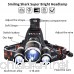 Smiling Shark 5000 Lumen Bright Headlamp Flashlight 3 XML-T6 LED Headlight Torch with Rechargeable Batteries and Charger for Outdoor Sport - B01CG66Q2G