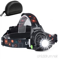 Updated 6000 Lumens CREE LED Headlamp-18650 Rechargeable Flashlight with 3 Lighting Modes  Adjustable Strap  IPX4 Water Resistant. Lightweight and Brightest Light(Batteries Included) - B07DW9QJR8