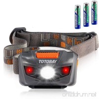 Waterproof LED Headlamp Flashlight- 4 Modes(White lights/ Red Lights and SOS)- Great for Reading Running  Hiking  Camping  Kids and More  Long Battery Life (3AAA Batteries Included) - B01G171LOE