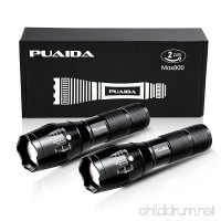 2 Pack LED Tactical Flashlights  Puaida Military Grade Tac Light - Portable  Water Resistant  Zoomable  5 Modes - Ultra Bright Handheld Torch Flash Lights for Camping  Hiking and Emergency - B075T8JHDW