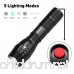 2Pcs Tactical Flashlight KPSTEK High Lumen XML T6 LED Flashlights Outdoor Portable Water Resistant Tac Light with 5 Modes Zoom Function Adjustable Focus (Batteries Not Included) - B06WLL6G9S