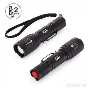 AYL Super Bright LED Flashlight Set: 2 Mini 1000 Lumen Tactical Flashlights| Zoomable Adjustable Brightness LED Torches| 5 Lighting Modes| Water-Resistant Emergency & Travel Flashlights - B0773FX1C8