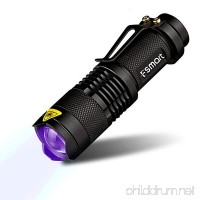 Black Light Flashlight  Fsmart Scorpion UV Light Pet Urine Detector  Dog Stains Remover  Zoomable 3 Mode Ultraviolet Flashlight Aa Battery - B01BUTI8G2